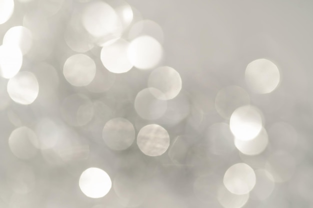 Photo abstract white and silver background with bokeh