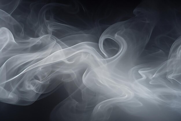 Abstract white smoke on black background