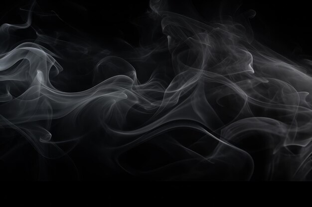 abstract white smoke on black background