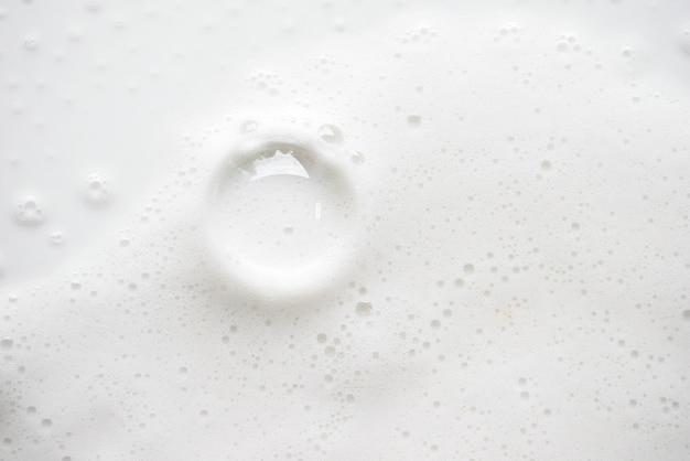 Abstract white soapy foam texture. Shampoo foam with bubbles