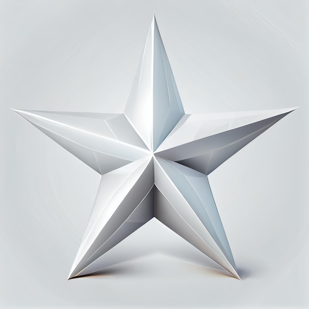 Abstract white star illustration with isolated background