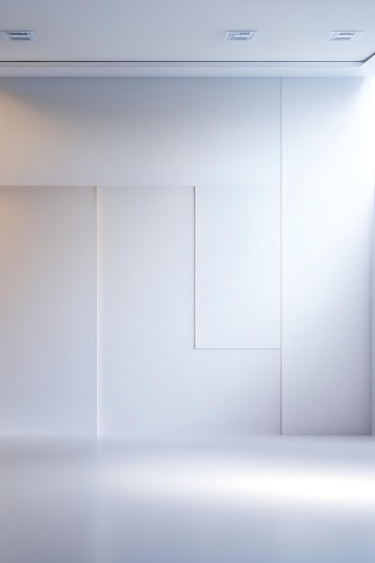 製品プレゼンテーション用の抽象的な白いスタジオの背景窓の影のある空の部屋