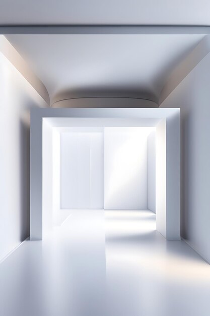 Abstract white studio background with shadows of window Empty 3d room