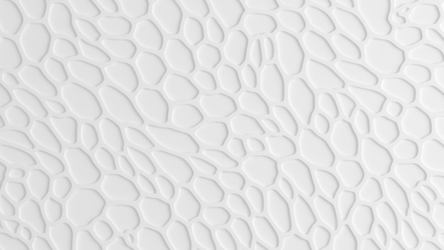 Struttura bianca astratta con cellule di forme diverse. illustrazione 3d