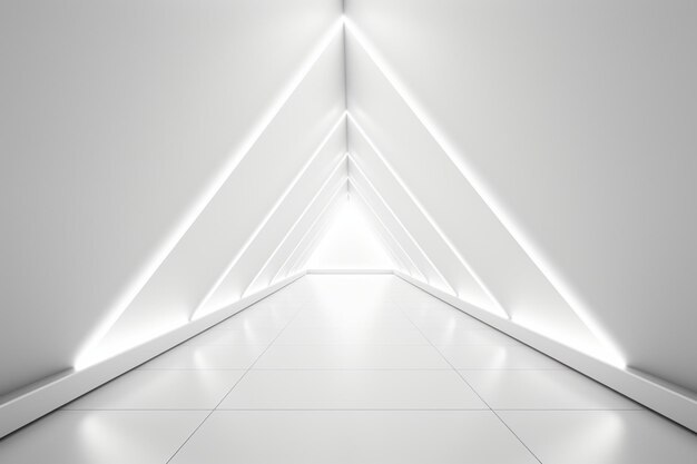 Photo abstract white triangle corridor background