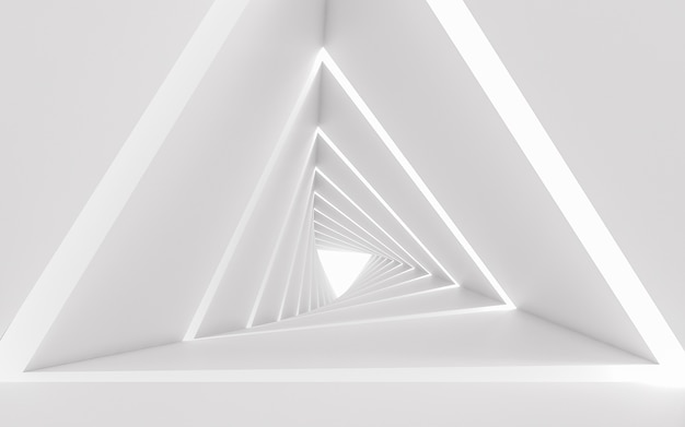 抽象的な白い三角形の回廊