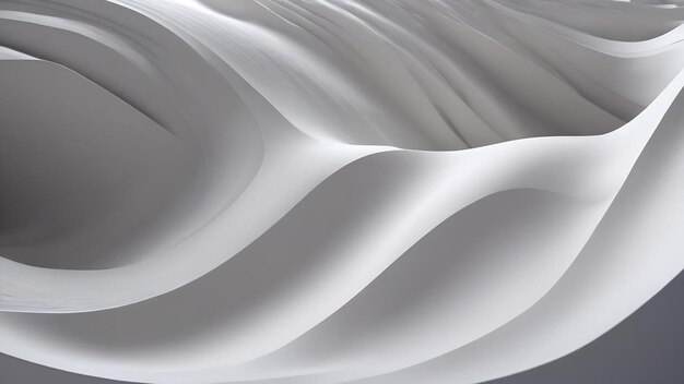 Abstract white wave background 3d illustration