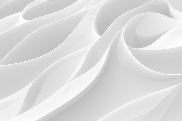 Abstract white wave background Minimal white graphic wallpaper 2D Illustration