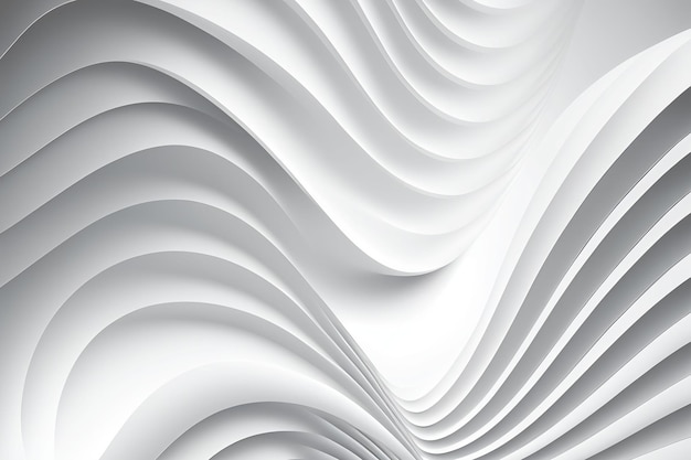 추상 흰색 물결 배경 흰색 그래픽 라인 벽지 생성 AI 기술로 생성