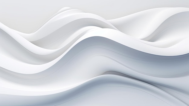 Abstract white wavy background 3d rendering 3d illustration