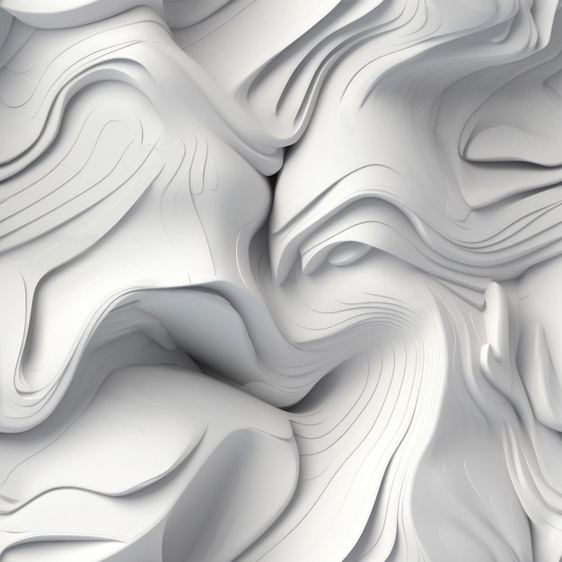 Abstract white wavy background Generative AI