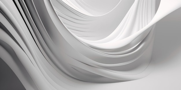 Abstract white wavy background Generative AI