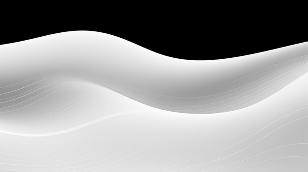 Photo abstract white wavy lines on a black background generative ai