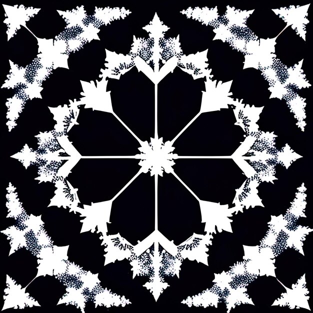 Abstract winter background made of snowflakes simple patterns