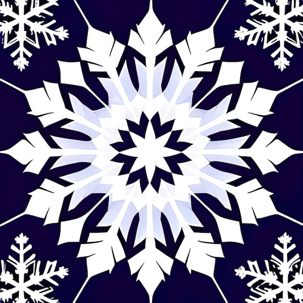 Abstract winter background made of snowflakes simple patterns