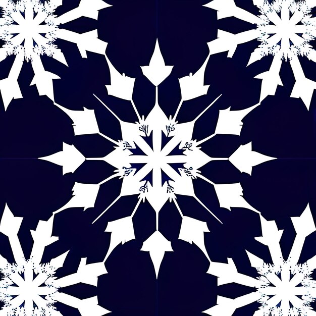 Abstract winter background made of snowflakes simple patterns