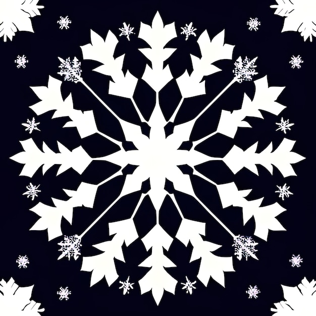 Abstract winter background made of snowflakes simple patterns