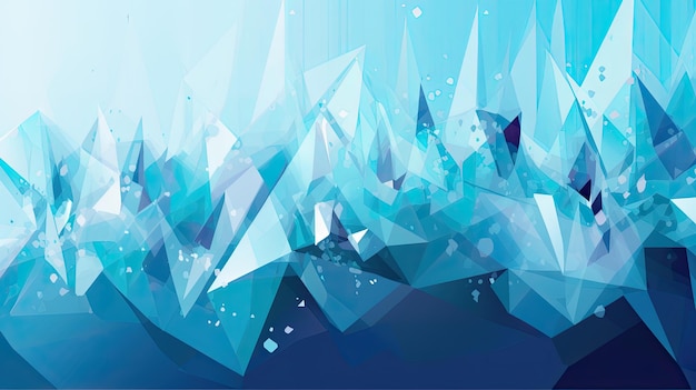 Abstract winter background with ice shapes and copy space