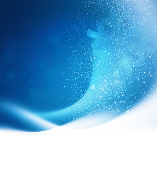 Фото Абстрактный зимний фон с плавными световыми линиями