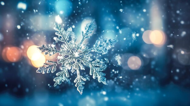 abstract winter background with snowflakes generative ai