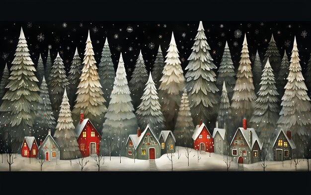 Photo abstract winter christmas pencil illustration background