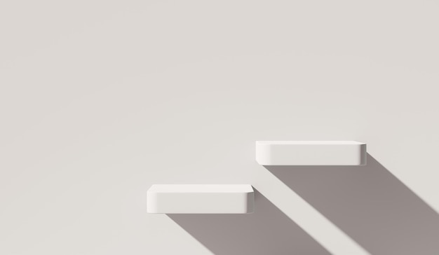 Abstract wit platform podium showcase voor product display 3d rendering