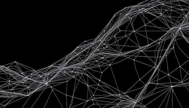 Abstract wit web op een zwarte achtergrond