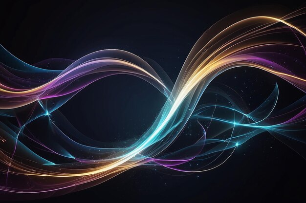 Photo abstract with flowing lines and glowing lights