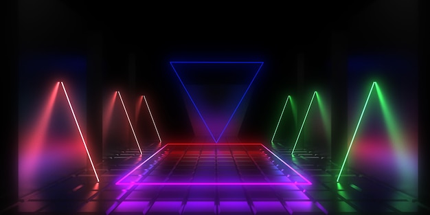 abstract with neon lights. illustration