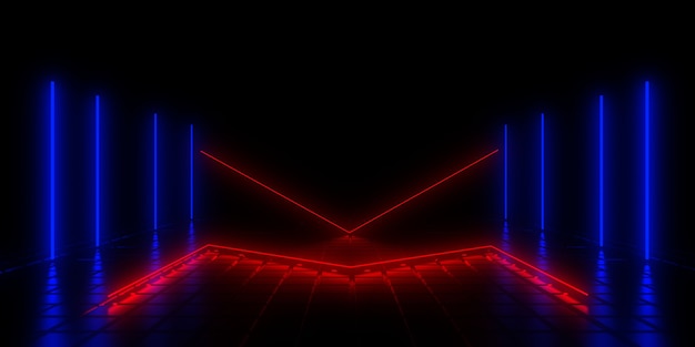abstract with neon lights. illustration