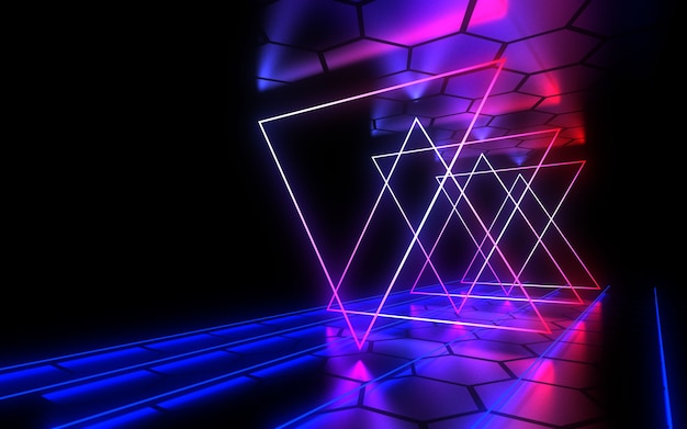 abstract with neon lights. illustration