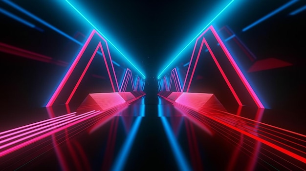 Abstract with neon lights illustration