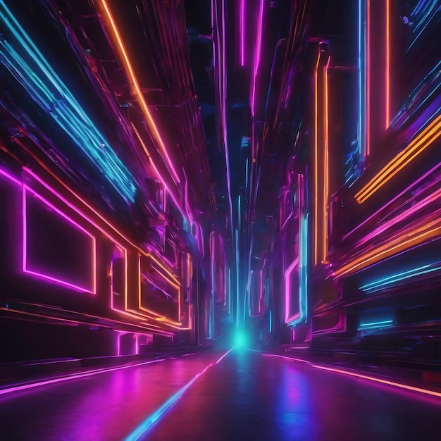 Abstract with neon lights illustration