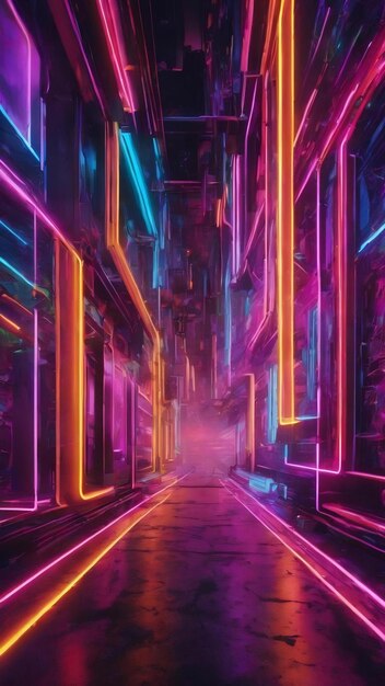 Abstract with neon lights illustration