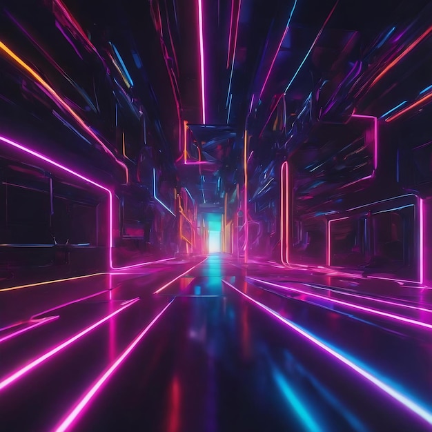 Abstract with neon lights illustration