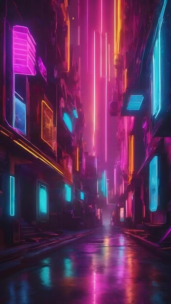 Abstract with neon lights illustration