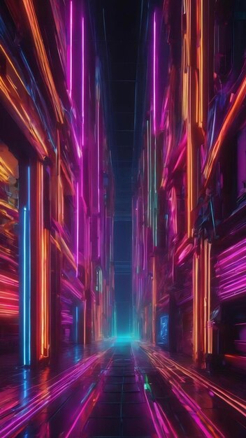 Abstract with neon lights illustration