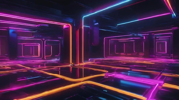 Abstract with neon lights illustration