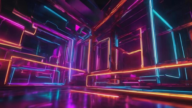 Abstract with neon lights illustration