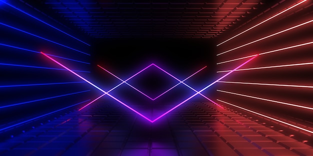 abstract with neon lights. neon tunnel.illustration