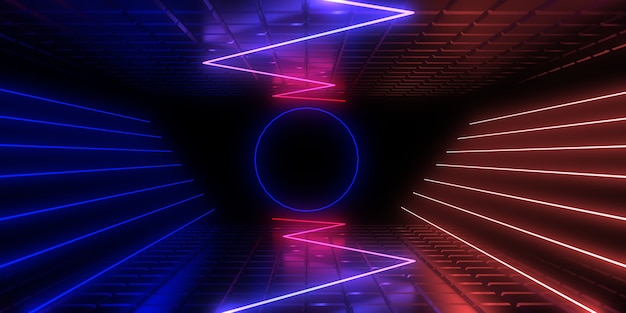 abstract with neon lights. neon tunnel.illustration