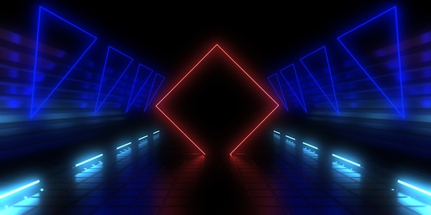 abstract with neon lights. neon tunnel .illustration