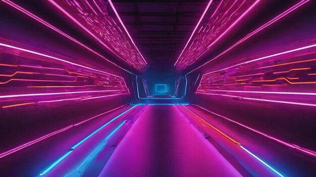Abstract with neon lights neon tunnelillustration