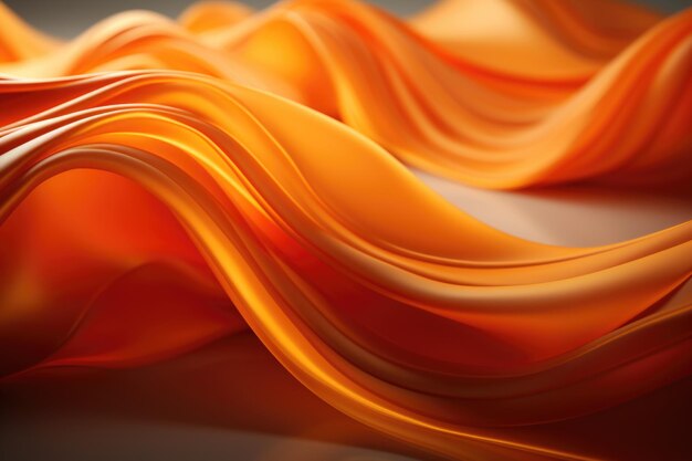 Photo abstract with soft lines and waves in orange and background yellow generative ia