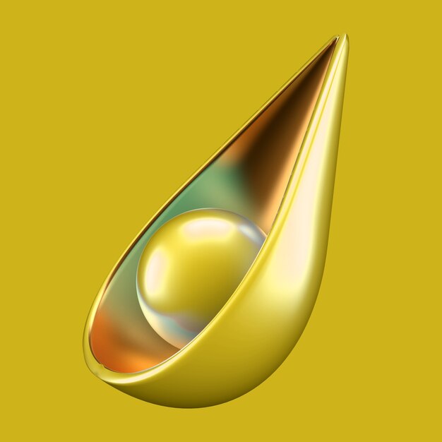 Abstract with yellow and gold shape. 