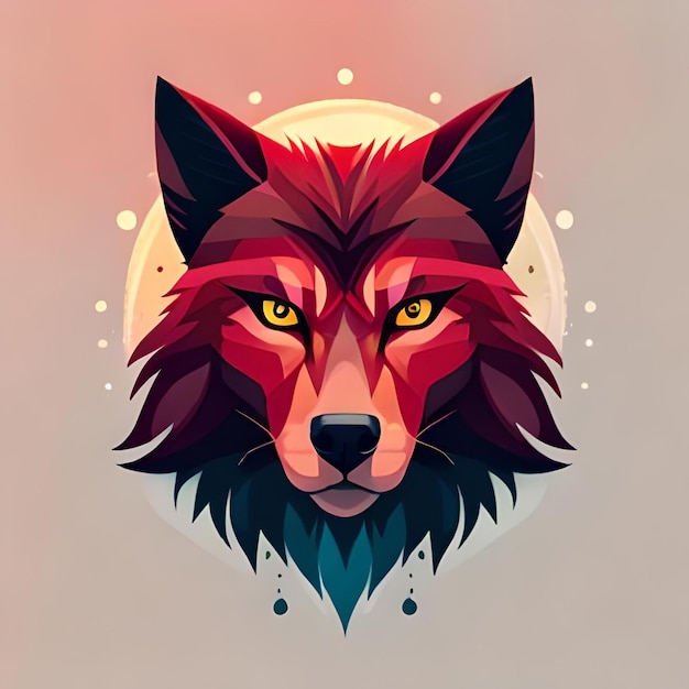 Abstract wolf head illustration