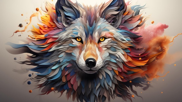 Abstract Wolf illsutration for background