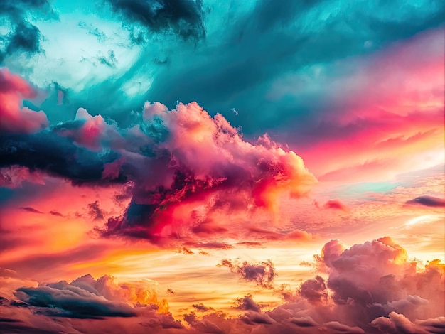 abstract wolkenbeeld achtergrond zonsondergang hemel oranje Generatieve Ai