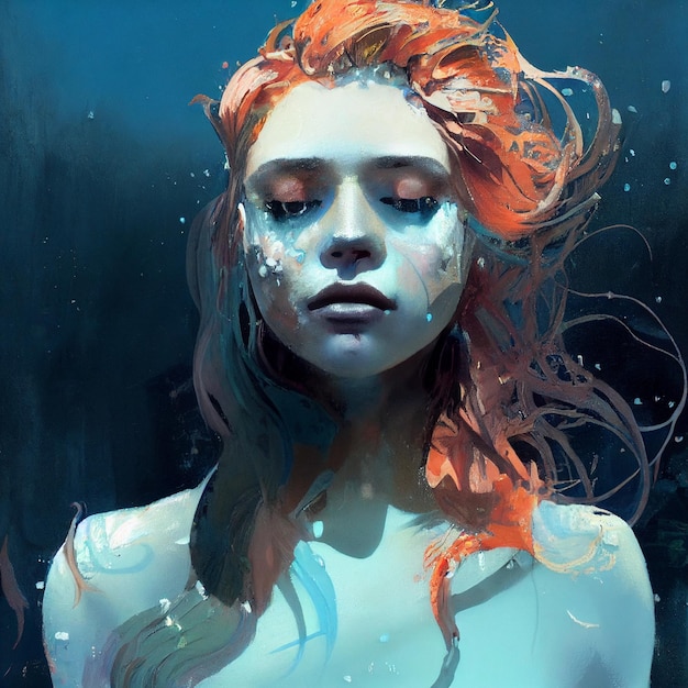 Premium Photo Abstract woman portrait in watercolor style illustration