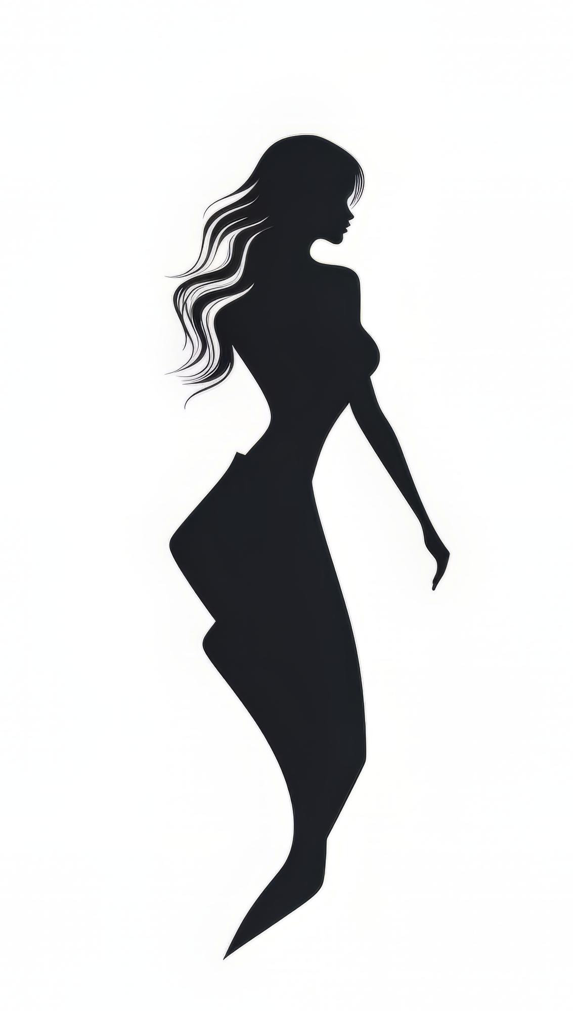 abstract woman silhouette drawing art